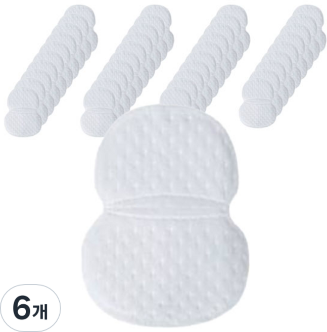 일상나눔 다용도 일회용 모자 셔츠 땀 흡수 패드 스티커 겨드랑이형 화이트 11 x 9.5 cm 40p, 6개