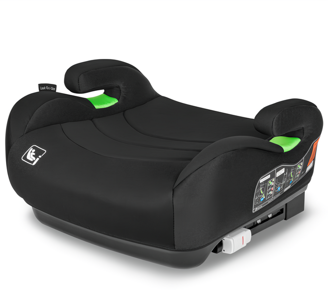 lionelo ISOFIX 增高輔助汽座 Luuk Fix i-Size 705240 3~12歲適用, 碳纖黑