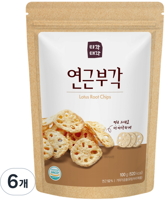 티각태각 연근 부각, 100g, 6개