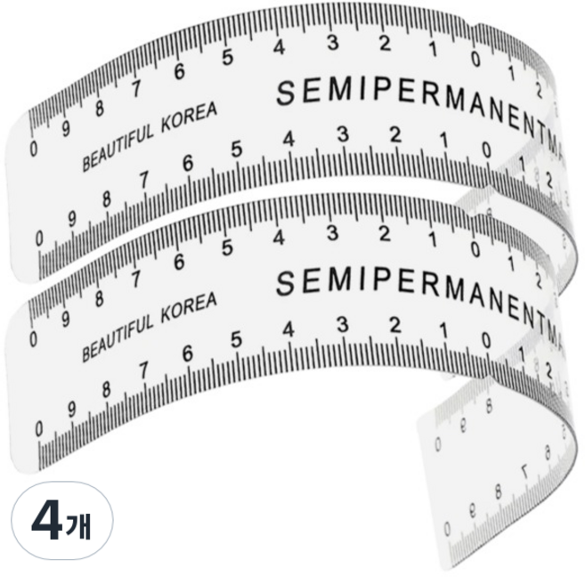 라몽 반영구화장 곡선자 눈썹 디자인 가이드 R-TYPE, 투명, 4개