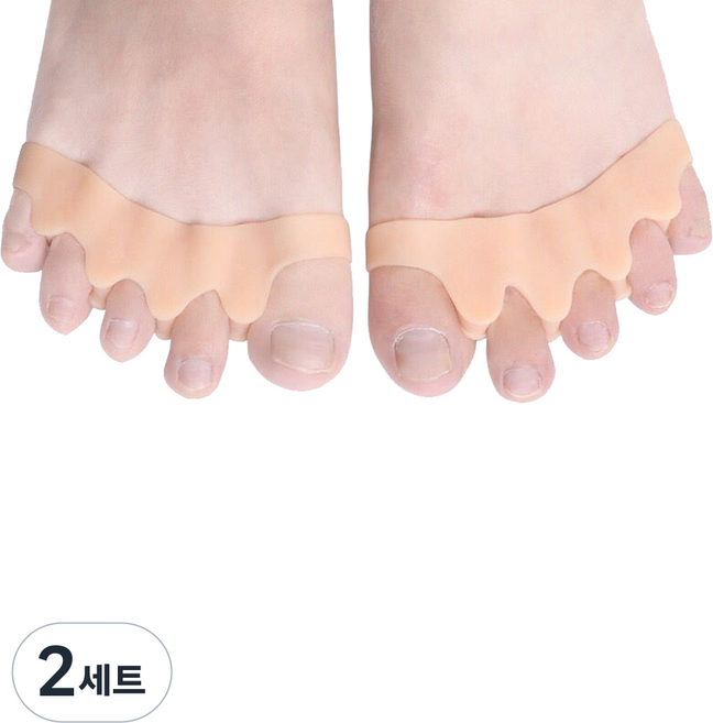Muaz 每日矽膠腳趾分離器 雙腳穿戴組, 2套