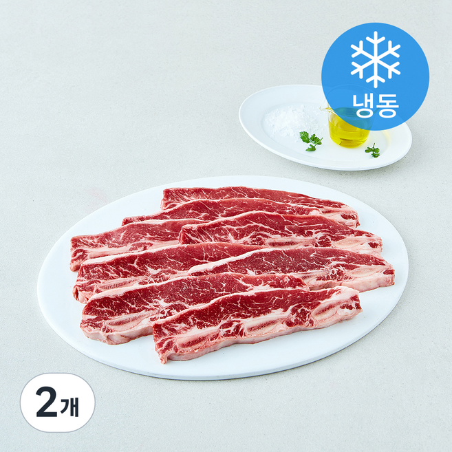 푸드랩플러스 멕시코산 곡물비육 LA 꽃갈비 (냉동), 2개, 2kg