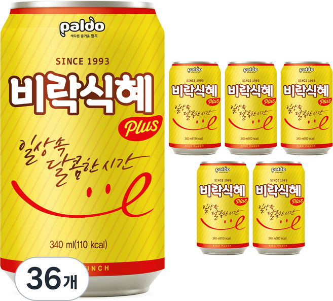 팔도 비락 식혜, 340ml, 36개