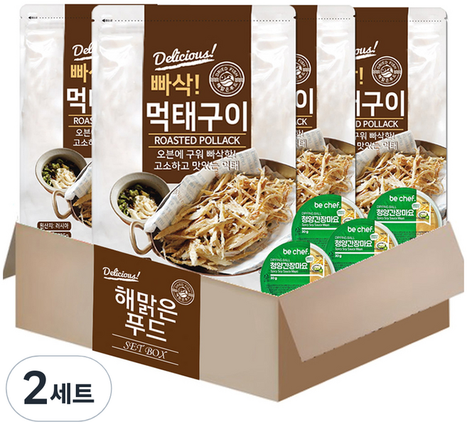 해맑은푸드 빠삭 먹태구이 25g + 청양간장마요 소스 30g 세트, 55g, 8개