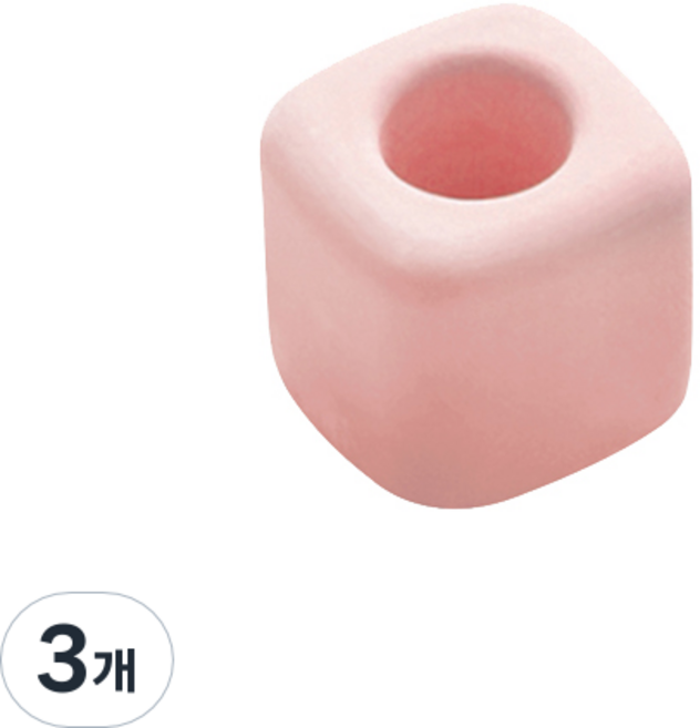 블럭마트 규조토 칫솔꽂이 사각, 핑크, 3개
