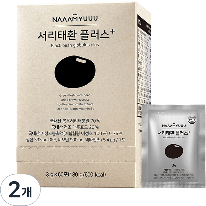 남유네 서리태환 플러스 60p, 180g, 2개