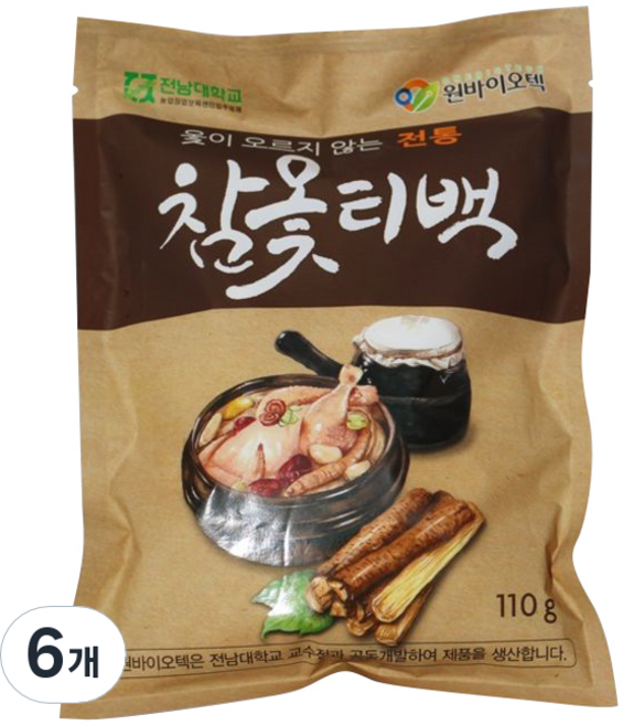 원바이오텍 참옻티백, 110g, 6개