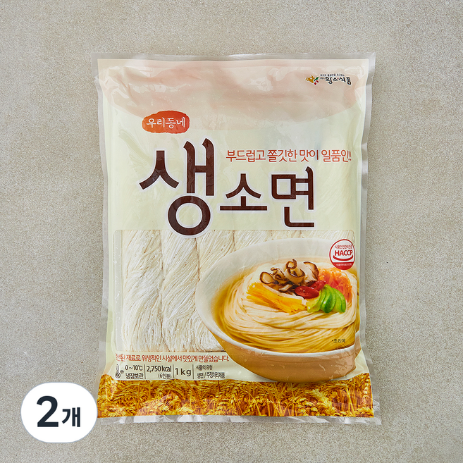 황소식품 우리동네 생소면, 1kg, 2개