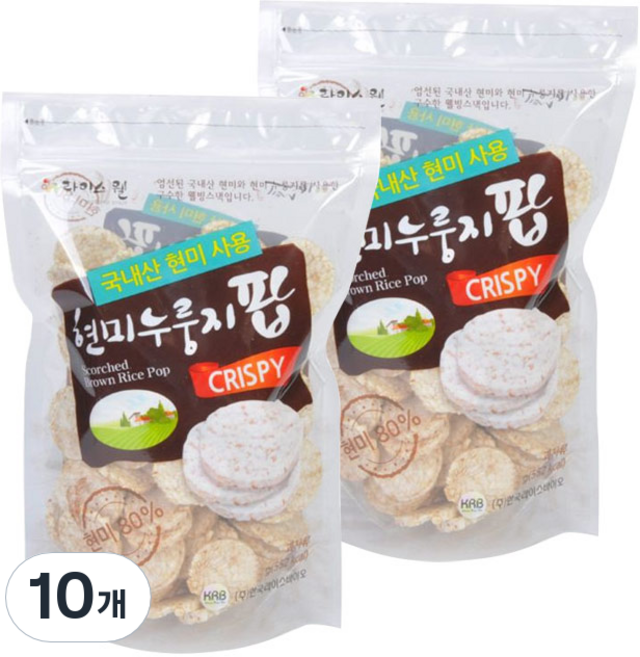 라이스웰 현미누룽지팝, 120g, 10개