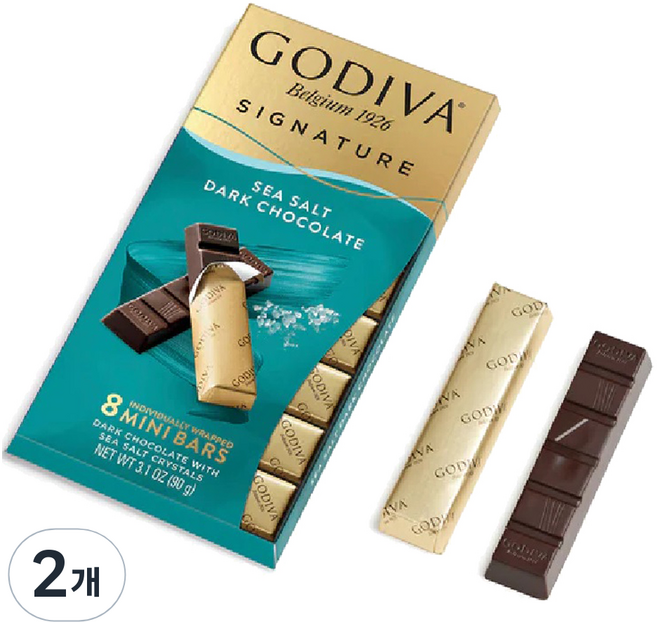 고디바 시그니쳐 씨솔트 다크 초콜릿 미니바, 90g, 2개