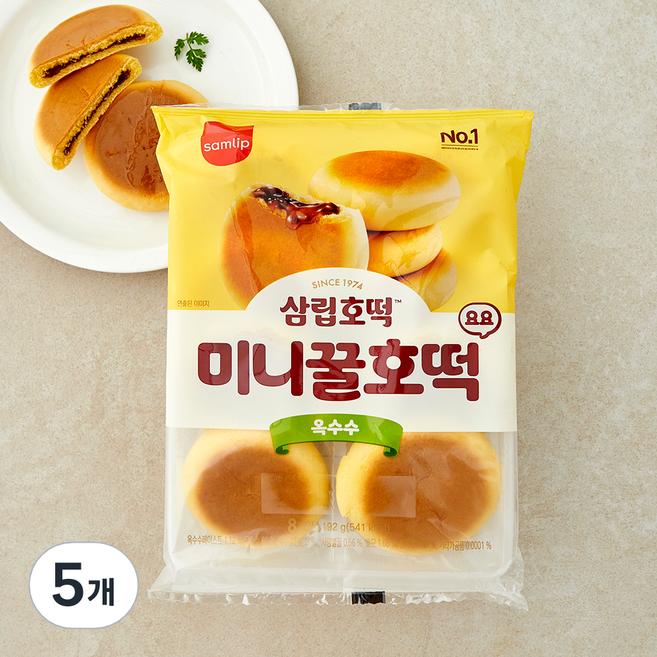 삼립 옥수수 꿀호떡 요요, 192g, 5개, 1개입