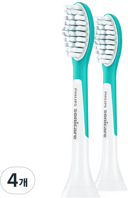필립스 소닉케어 키즈 칫솔모 7세 이상, HX6042/13, 4개
