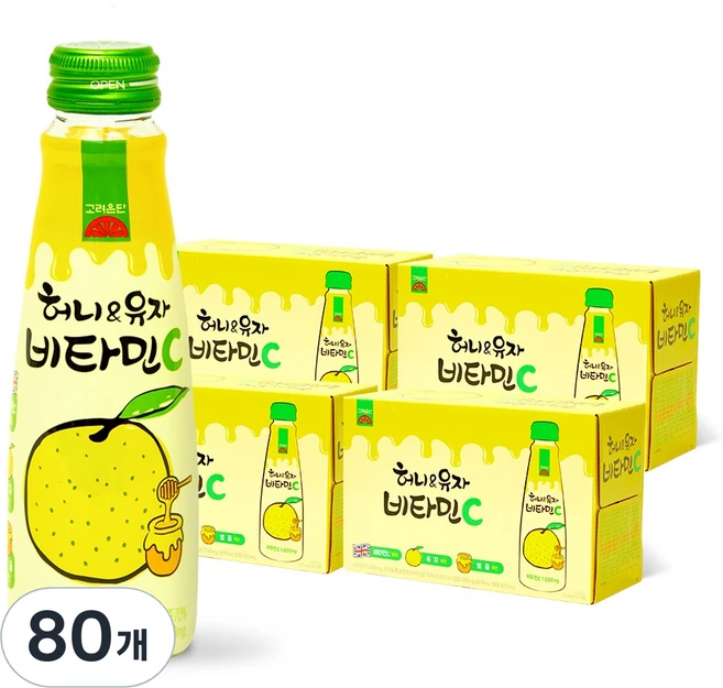고려은단 허니 앤 유자 비타민C, 140ml, 80개 - 쿠팡