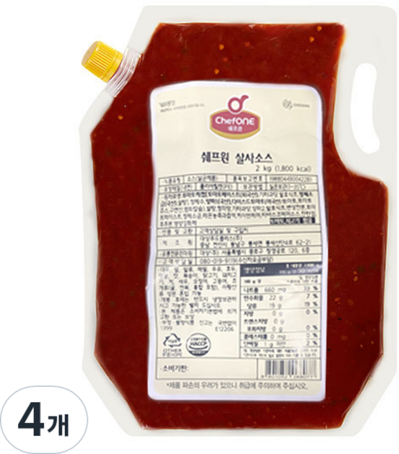 쉐프원 살사 소스, 2kg, 4개