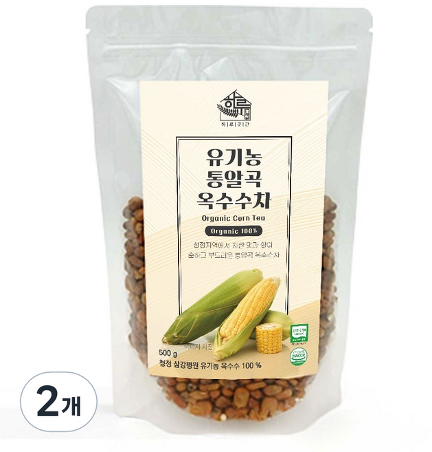 하루곳간유기농통알곡옥수수차리필팩, 500g, 1개입, 2개