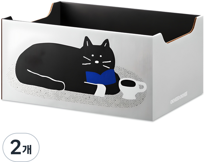 옥희독희 고양이 목이 편한 박스 스크래쳐, 티타임냥, 2개