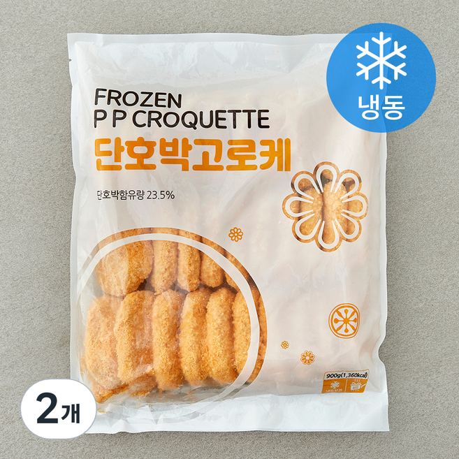 랜시 단호박고로케 (냉동), 900g, 2개