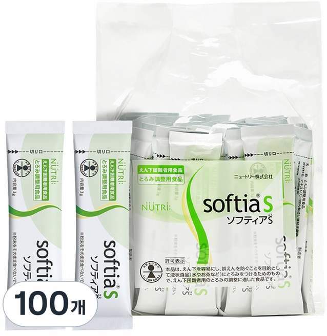 뉴트리주식회사 소프티아 S 삼킴장애 연하곤란자 점도증진 식품 스틱 타입, 2개, 150g