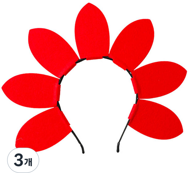 Mii Mii Party 派對造型髮箍, 3個, 我是花 紅色