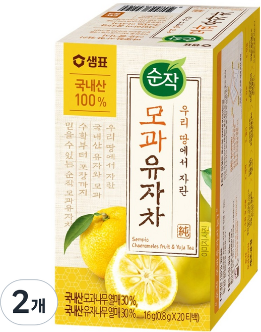 순작 모과유자차 티백, 800mg, 20개입, 2개
