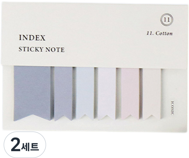 아이코닉 인덱스 점착 메모지 30p 세트 05-12, 11 COTTON, 2세트