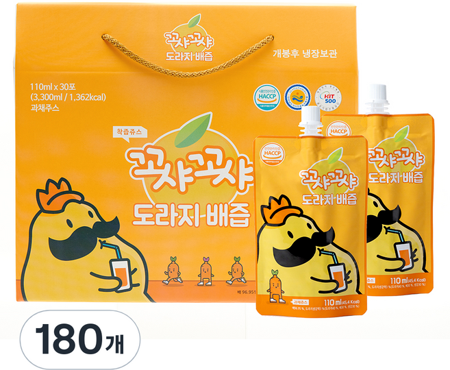 꼬샤꼬샤 도라지 배즙 스파우트형, 110ml, 180개