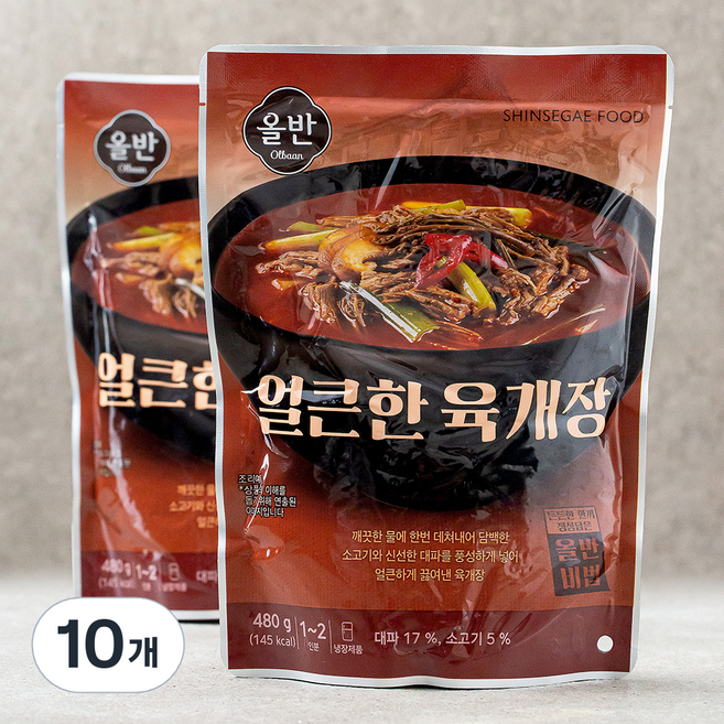 올반 키친 얼큰한 육개장, 480g, 10개