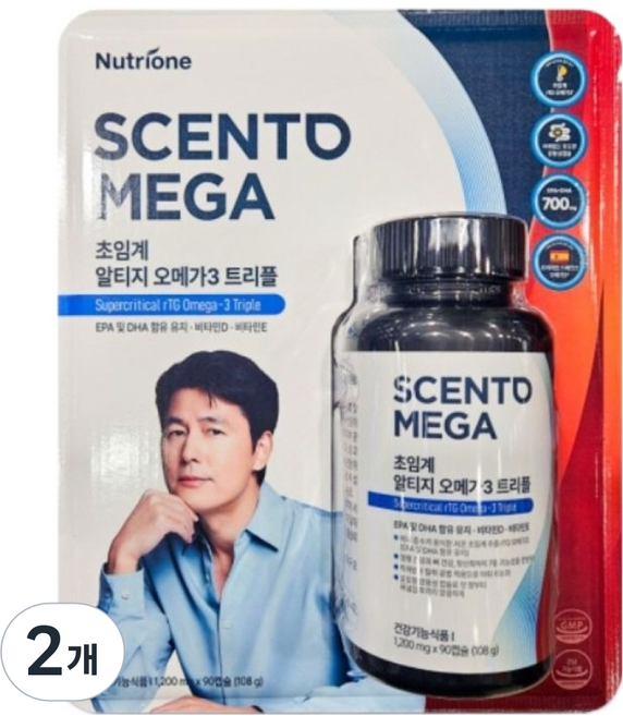 Scentomega NutriONE 超臨界 rTG三效Omega-3, 2個, 90錠