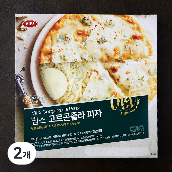 빕스 고르곤졸라 피자 (냉동), 400g, 1개입, 2개
