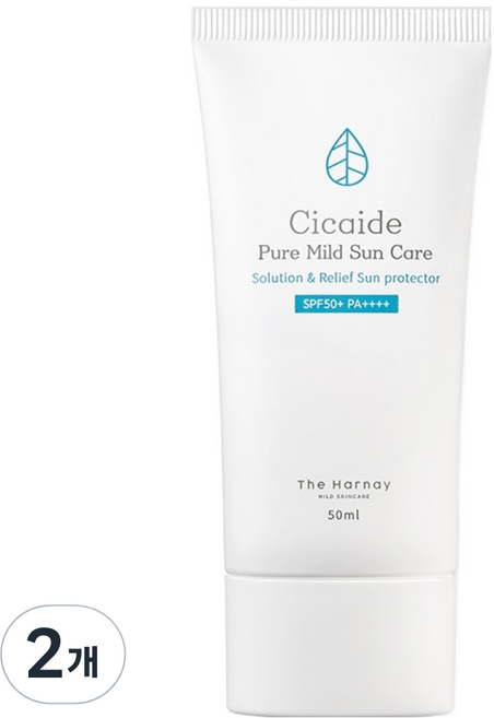 더하르나이 시카이드 무기자차 선크림 SPF50+ PA++++, 50ml, 2개