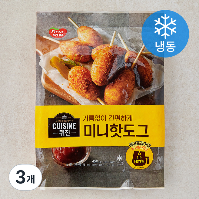 동원 퀴진 미니핫도그 (냉동), 450g, 3개, 1개입