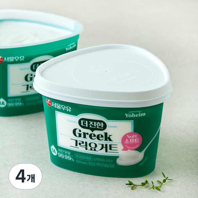 서울우유 더 진한 그릭요거트 소프트, 450g, 4개