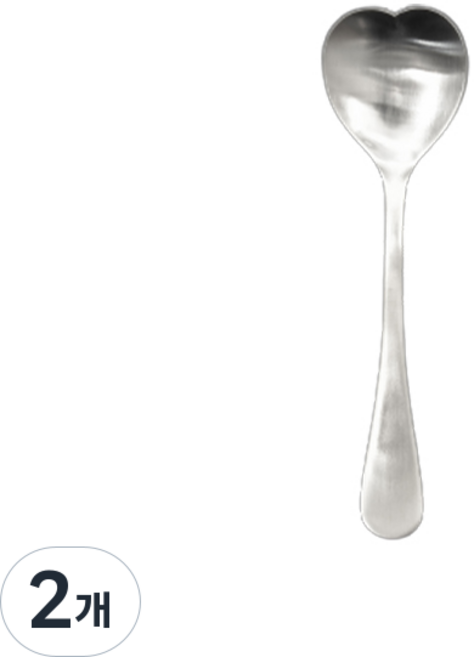 해모 윌리브 국산 304스텐 니노 커트러리 하트 아이스크림스푼 무광, 실버, 2개