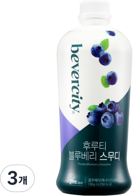 베버시티 세미 후루티 블루베리 스무디, 1.8kg, 3개