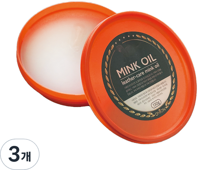 ONTON 가죽 컨디셔너 밍크 오일, 130ml, 3개