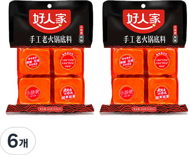 호인가 마라훠궈 소스, 360g, 6개