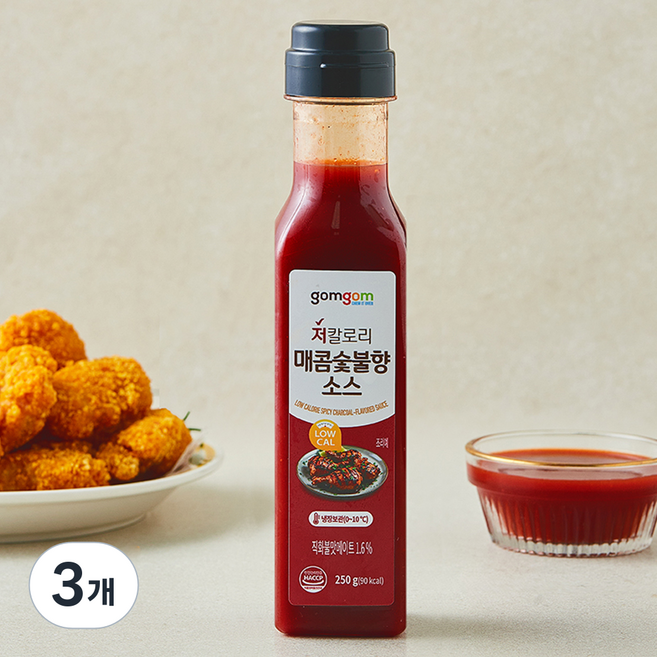 곰곰 저칼로리 매콤숯불향소스, 250g, 3개