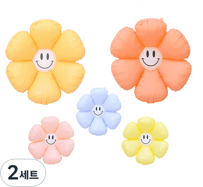 피앤비유니티 무광마카롱 스마일 데이지풍선 세트, 10, 2세트