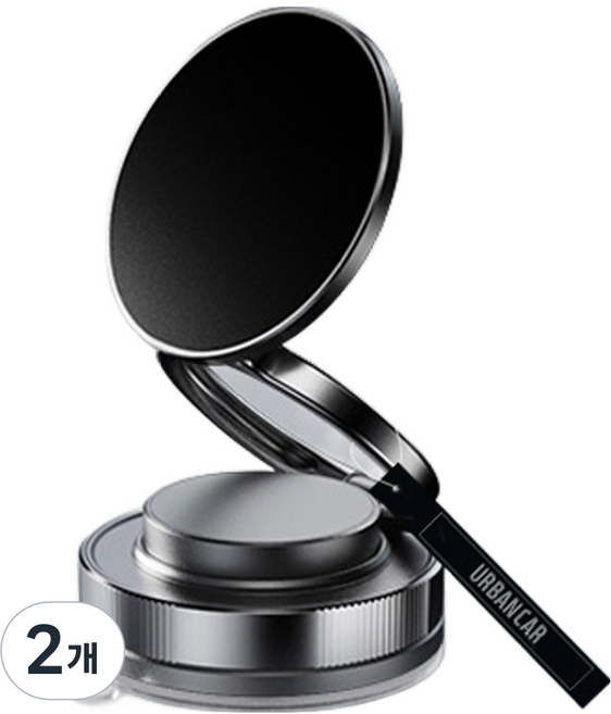 URBAN CAR 金屬折疊式角度旋轉磁吸支架, 黑色, 2個