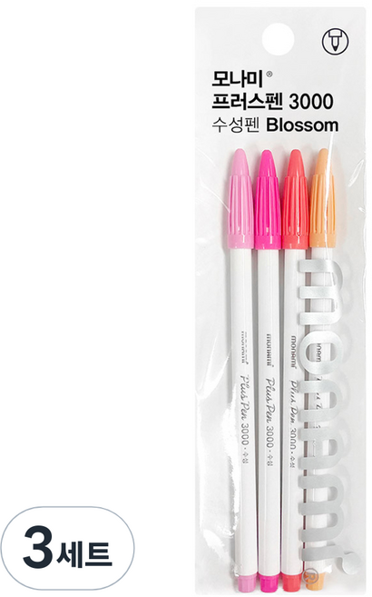 모나미 프러스펜 4종 세트 Blossom 0.4mm, 혼합색상, 3세트