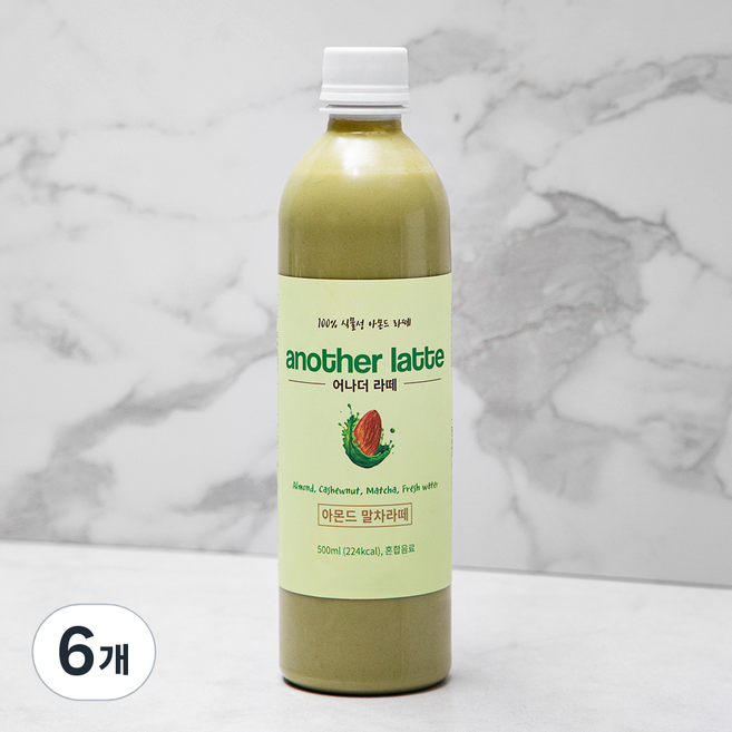 어나더 라떼 아몬드 말차라떼, 500ml, 6개