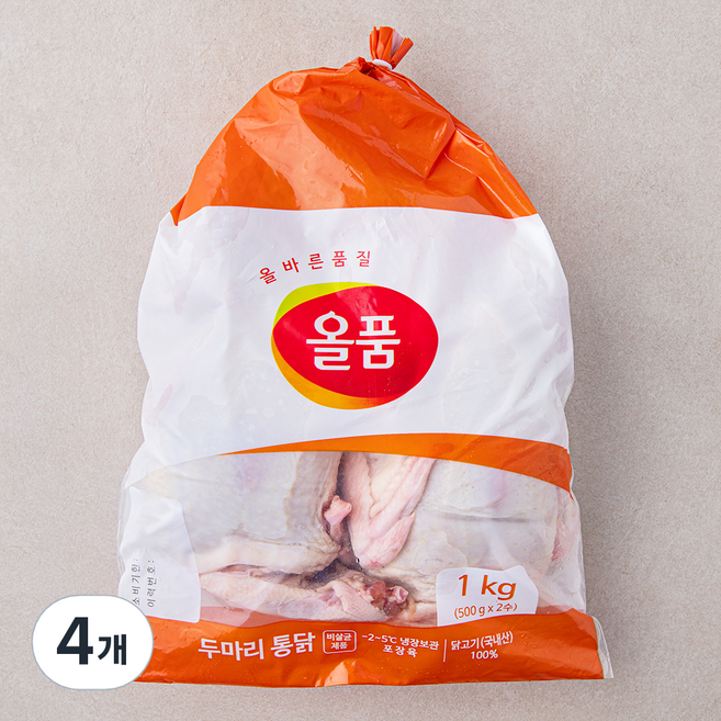 올품 6호 두마리 통닭, 1kg, 4개