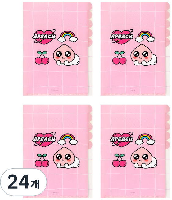 KAKAO FRIENDS Say Cheese 5格文件夾, 屁桃, 24個
