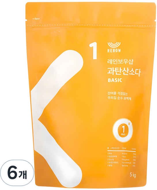 레인보우샵 과탄산소다 베이직, 5kg, 6개