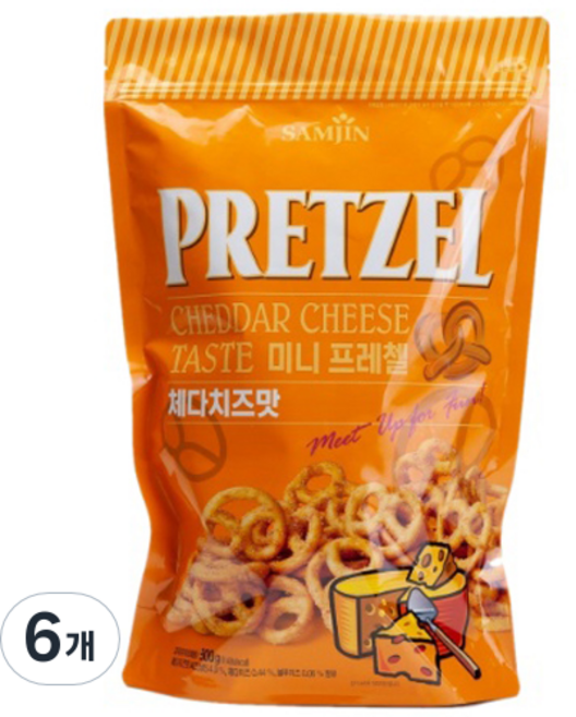미니 프레첼 체다치즈맛, 300g, 6개