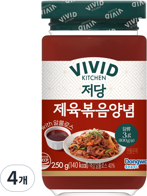 비비드키친 저당 제육볶음 양념, 250g, 4개