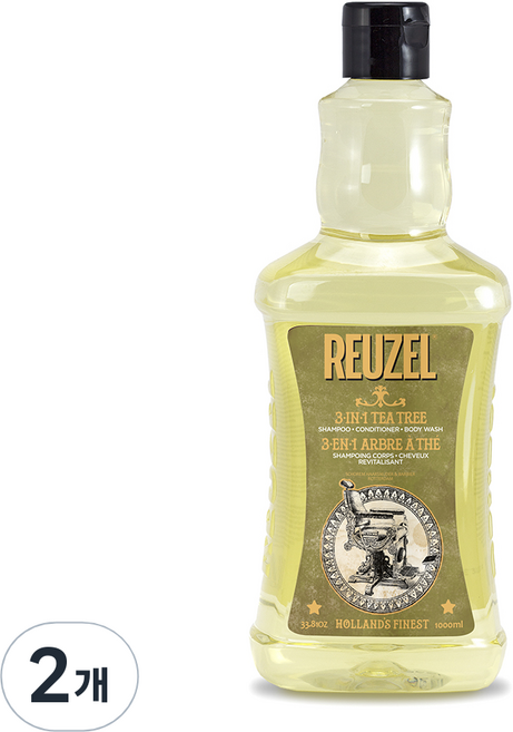 리우젤 3 IN 1 티트리 샴푸, 1L, 2개