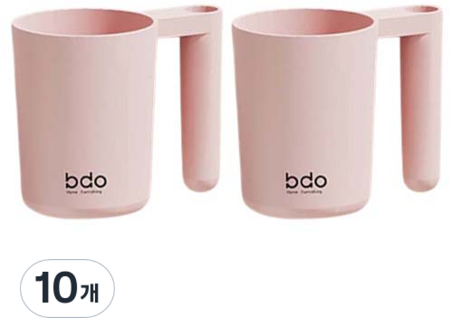 더자카 심플 원형 칫솔꽂이 양치컵, 핑크, 10개