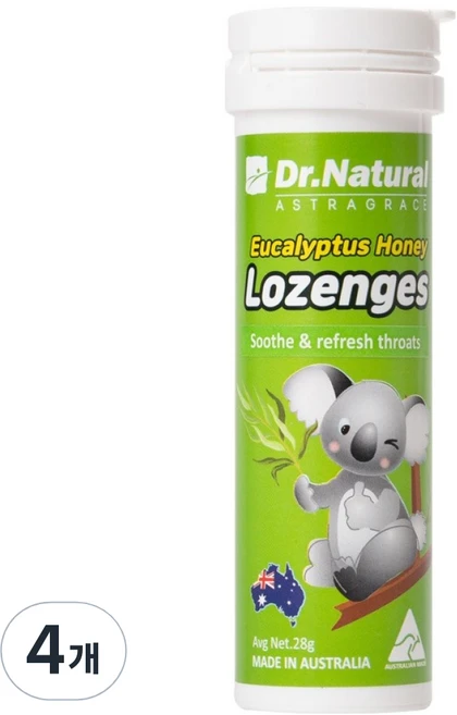 DRNATURAL 유칼립투스 허니 로젠지 캔디, 4개, 28g - 쿠팡