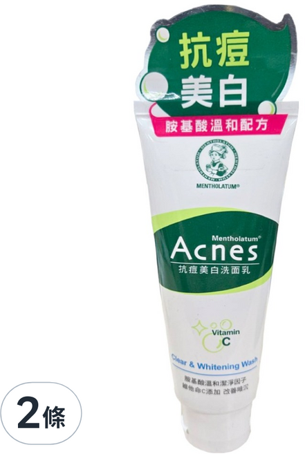 MENTHOLATUM 曼秀雷敦 Acnes 台灣公司貨 抗痘美白洗面乳, 100g, 2條